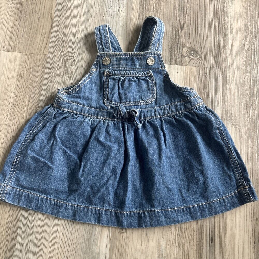 GAP Baby Denim 100% Cotton Overalls Dress Size 3-6 Months